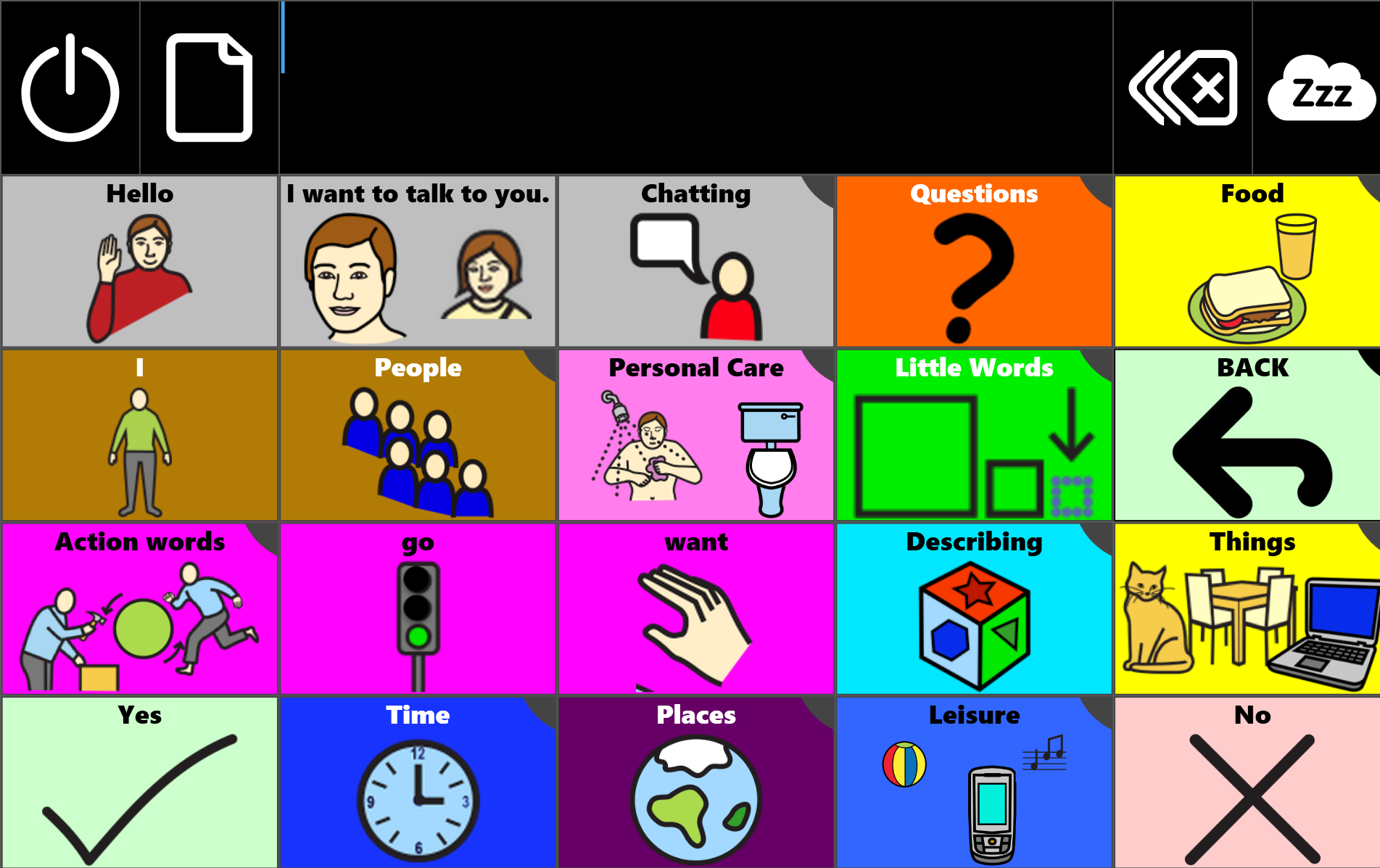 Screenshot of the Optikey Symbol app